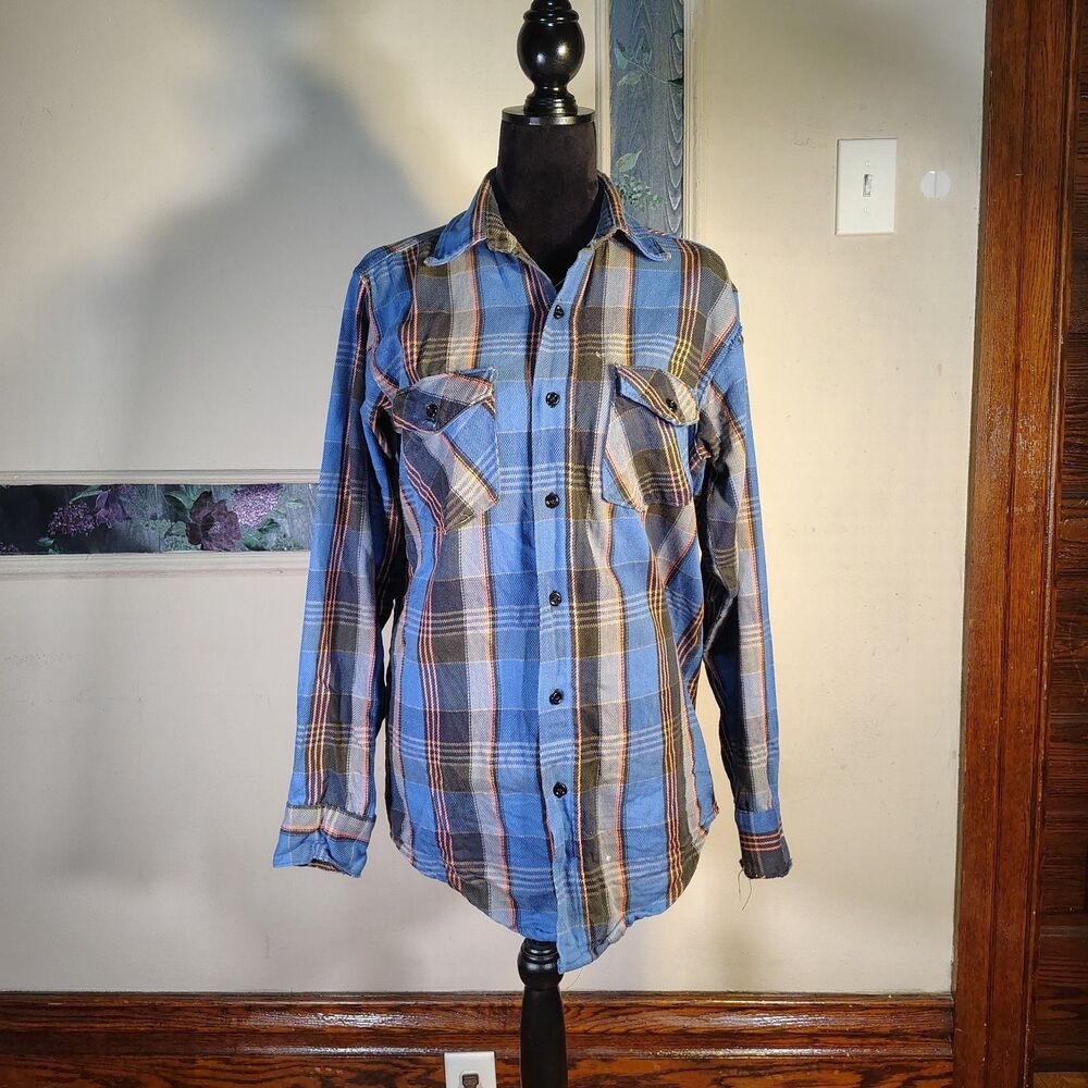 True VTG 70s Cowboy 100%Cotton Frostproof Flannel Mens/T617